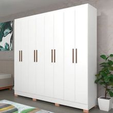 Guarda-Roupa Bartira Porto com 8 Portas e 4 Gavetas - 219,2 de largura