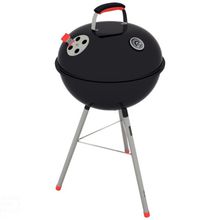 ChurrasqueiraA Carvão TCP-450L Tramontina Tampa Termômetro Aço Esmaltado Grelha Utensílios Aço Inox Tramontina