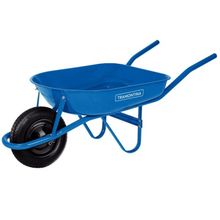 Carrinho Mão Tramontina Caçamba Rasa Metálica Azul 50 L, Braço Metálico Pneu Câmara Tramontina