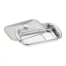 Assadeira Tramontina Cosmos Retangular Aço Inox Tampa Vidro 34cm 2,2L Tramontina