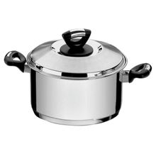 Caçarola Tramontina Solar Baquelite Funda Aço Inox Fundo Triplo Tampa Alças Baquelite 28cm 8,4L Tramontina