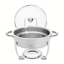 Rechaud Tramontina Redondo Aço Inox Banho Maria Suporte Tampa 4,3L Tramontina