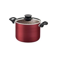 Caldeirão Tramontina Paris Antiaderente Starflon Max Vermelho Tampa Vidro 20cm 4,2L Tramontina