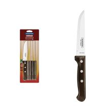 Conjunto Facas Churrasco Jumbo Tramontina Aço Inox Cabo Castanho Polywood 6 Peças Tramontina