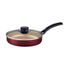 Frigideira Tramontina Turim Alumínio Antiaderente Starflon Vermelho Tampa Vidro 22cm 1,7L Tramontina