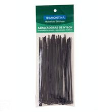 Abraçadeira Nylon 283x4,8x1,5mm Tramontina Preta c/ 100 Tramontina