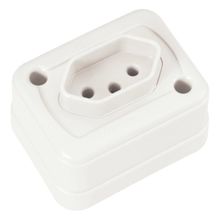 Tomada Sobrepor 2P+T 10A 250V Tramontina Branco embalagem Flow Pack Tramontina