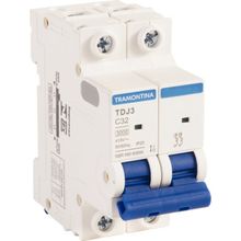 Minidisjuntor TDJ3 2 P 32A 3 kA curva C Tramontina Tramontina
