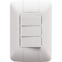 Conjunto 4x2 3 Interruptores Simples Tramontina Aria 6A 250V Branco Tramontina