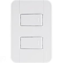 Conjunto 4x2 2 Interruptores Simples 10A 250V Tramontina Tablet Branco Tramontina