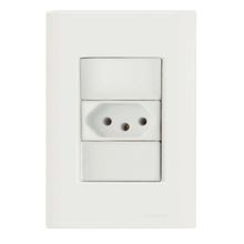 Conjunto 4x2 1 Tomada 2P+T 10A 250V Tramontina Giz Branco Tramontina