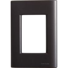 Placa 3 Postos 4x2 Tramontina Giz Preta Soft Touch sem Suporte Tramontina
