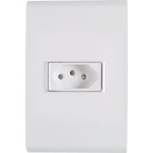 Conjunto 4x2 1 Tomada 2P+T Tramontina Liz 10A 250V Branco Tramontina