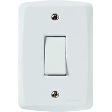 Conjunto 4x2 1 Interruptor Bipolar Simples 10A 250V Tramontina Lux2 Branco Tramontina