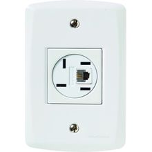 Conjunto 4x2 1 Tomada Telefone 4P RJ11 Tramontina Lux2 Branco Tramontina