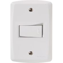 Conjunto 4x2 1 Interruptor Simples 10A 250V Horizontal Tramontina Lux2 Branco Tramontina