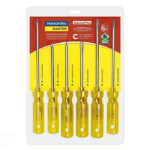 Jogo Chaves Fenda Tramontina Masterplus Aço Cromo Vanádio 6 Peças Tramontina