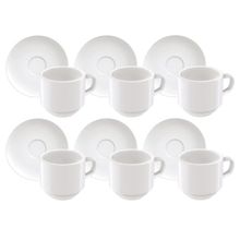 Kit Xícaras Café Tramontina Paola Porcelana 100 ml 12 Peças Tramontina