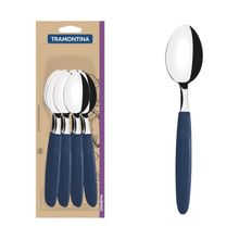 Conjunto Colheres Mesa Tramontina Ipanema Inox Cabo Azul 12 Peças Tramontina