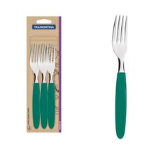 Conjunto Garfos Mesa Tramontina Ipanema Inox Cabos Verde Esmeralda 3 Peças Tramontina