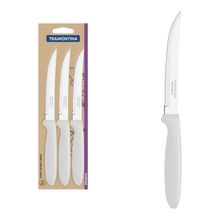 Conjunto Facas Churrasco Tramontina Ipanema Inox Cabos Branco 3 Peças Tramontina