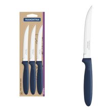 Conjunto Facas Churrasco Tramontina Ipanema Inox Cabos Azul 3 Peças Tramontina
