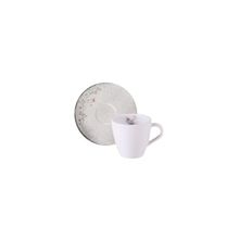 Kit Xícara e Pires de Cappuccino Tramontina Floralis em Porcelana Decorada 200 ml 12 Peças Tramontina