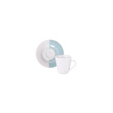 Kit Xícara e Pires de Café Tramontina Aquarius em Porcelana Decorada 70 ml 12 Peças Tramontina