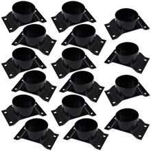 Kit 16 Chapinhas Chapa Elevada com Tubo Fixação Pés Palito Rosca 5/16 Preto G59