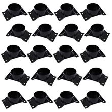 Kit 20 Chapinhas Chapa Elevada com Tubo Fixação Pés Palito Rosca 5/16 Preto G59