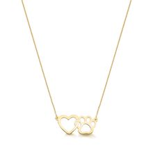 Colar de Ouro 10k I Love Pet vazado
