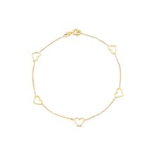 Pulseira de Ouro 10k Coração