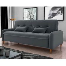 Sofá-cama Donna 3 Lugares Reclinável Veludo Cinza - Matrix