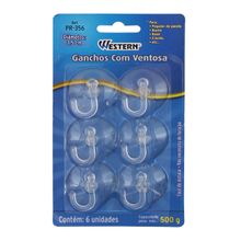 Ganchos C Ventosa 3,5Cm Jogo 6 Peças Western Home