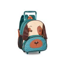 Mochila Infantil Rodinhas Escolar Passeio Cachorro Verde