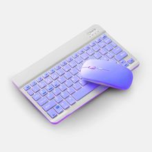 Teclado Sem Fio Bluetooth Recarregável Com Mouse Roxo