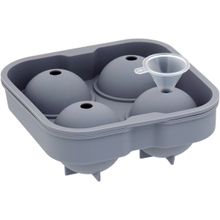 Forma de Gelo Bola com Funil Silicone Cinza
