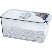 Caixa Organizadora para Geladeira com Tampa Acrílico 14x16x31cm Transparente