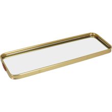 Bandeja Espelhado Metal 3x35x12cm Dourado -
