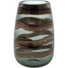 Vaso de Vidro 27x17x17cm Marrom - MARROM