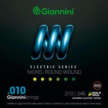Encordoamento Para Guitarra .010 Niquel Round Wound Giannini GEEGST10