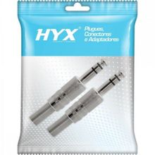 Conector P10 Macho Estéreo Niquelado HJ011S Prata HYXPCT / 2