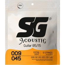 Encordoamento Para Violão Aço .009 Extra Light Bronze 85/15 SG