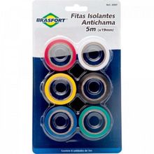 Fita Isolante Antichama Colors 5MT Com6 Rolos BRASFORT