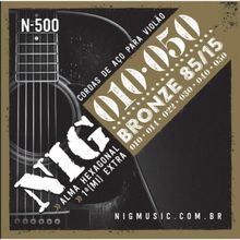 Encordoamento Para Violão Aço .010 N500 Bronze NIG