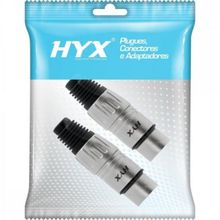 Conector XLR Fêmea 3 Pólos Niquelado HX001F Prata HYXPCT / 2