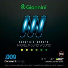 Encordoamento Para Guitarra .009 Nickel Round Wound Giannini GEEGST9