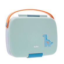 Bento Box Magic Dino Verde Lancheira Talheres Inox - Buba