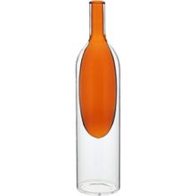 Vaso Garrafa Vidro 29x7x7cm Âmbar
