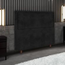 Cabeceira para Cama Box Casal Portobel Evelyn com Revestimento em Suede – 140cm de largura